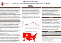 In Pursuit of Juvenile Justice:  Evaluating the Juvenile Justice and Delinquency Prevention Act of 1974