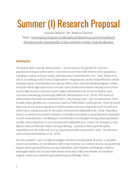 Summer (I) Research Proposal