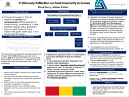 Preliminary Reflection on Food Insecurity in Guinea