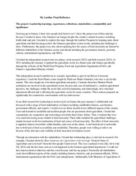 My Laidlaw Final Reflection and Leadership in Action In Guinea Summer 2024