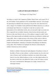 "The Dangers of a Single Story"- Research Project