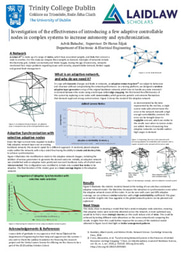 Investigation of the effectiveness of introducing a few adaptive controllable nodes in complex systems to increase autonomy and synchronization. 