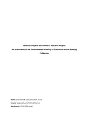 Reflective Report from my Summer 1 Research Project