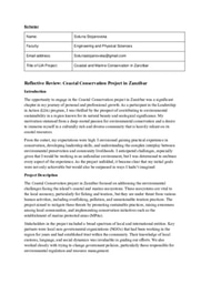 Reflective Review: Coastal Conservation Project in Zanzibar