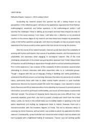 Summer 1 Research: Reflective Report 