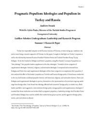 Pragmatic Populism: Ideologies and Populism in Turkey and Russia