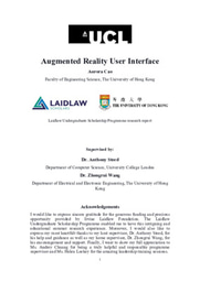 Report-- Augmented Reality User Interface
