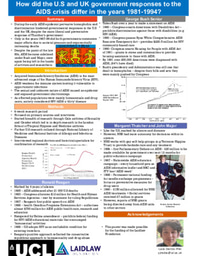 How did the U.S and UK government responses to the AIDS crisis differ in the years 1981-1994?