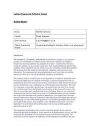 Research Project on Assistive Technology for Disabled Children - Reflective Report