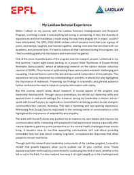 My Laidlaw Scholar Experience