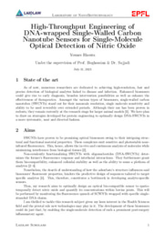 Research Proposal: High-Throughput Engineering of DNA-wrapped Single-Walled Carbon Nanotube Sensors for Single-Molecule Optical Detection of Nitric Oxide