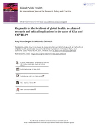Organoids at the forefront of global health  accelerated research and ethical implications in the cases of Zika and COVID-19