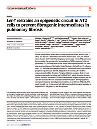 Let-7 restrains an epigenetic circuit in AT2 cells to prevent fibrogenic intermediates in pulmonary fibrosis