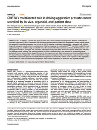 CRIPTO’s multifaceted role in driving aggressive prostate cancer unveiled by in vivo, organoid, and patient data
