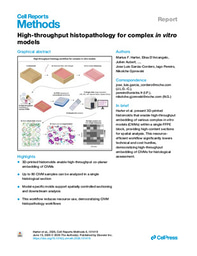 High-throughput histopathology for complex in vitro models