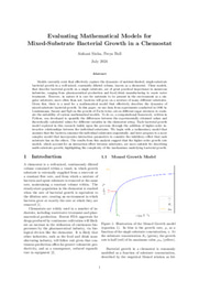 Evaluating Mathematical Models for Mixed-Substrate Bacterial Growth in a Chemostat
