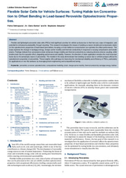 Perovskite Solar Cells for Vehicle Surfaces: Report and the Findings