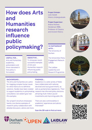 Research Poster - How does Arts and Humanities Research Influence Public Policymaking
