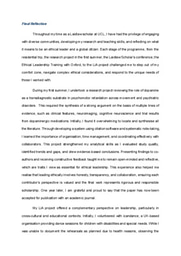 Final Laidlaw Reflection