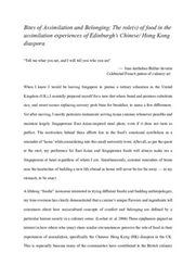 Laidlaw Research Essay: Bites of Assimilation and Belonging: The role(s) of food in the assimilation experiences of Edinburgh’s Chinese/ Hong Kong diaspora