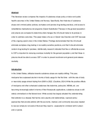 Research Paper: Comparing Impacts of Substance Abuse Policy on Labor and Public Health Outcomes in the US and Norway
