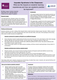 Imposter Syndrome in the Classroom - Research Poster