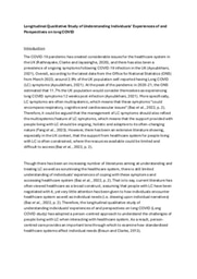 Longitudinal Qualitative Study of UnderstandingIndividuals’ Experiences of and Perspectives on long COVID