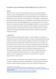 Research Summary - Copyright Conundrums: Rethinking Authorship Rights Against AI in Open Access 