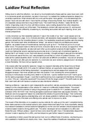 Laidlaw Final Reflection 