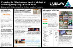 Presentation Poster: Exploring the Effectiveness of Archival Methods in Preserving Hong Kong's Urban Culture
