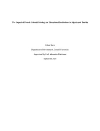 Research Paper: The Impact of French Colonial Ideology on Educational Institutions in Algeria and Tunisia