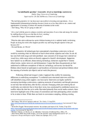 Generative AI art as knowledge controversy