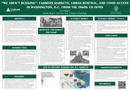 Poster: "We Aren't Budging": Farmers Markets, Urban Renewal, and Food Access in Washington, D.C. from the 1960s to 1970s