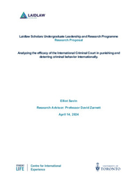 Laidlaw Scholar Research Proposal - Elliot Savin