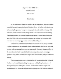 Experience Abroad Reflection