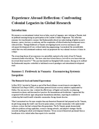 Experience Abroad Reflection