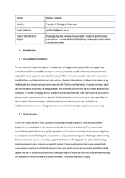 Summer Research Period Reflective Essay