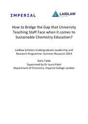 Summer Research Report on Sustainability in Chemistry Higher Education