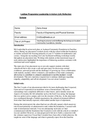 Leadership in Action Report- Zanzibar Africa 