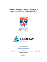 Research Essay: The Design of Computer-generated Holograms for Augmented and Virtual Reality Applications