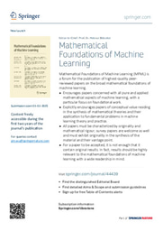 New Launch: Mathematical Foundations of Machine Learning