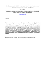 How Eurozone membership is felt to have served citizens in service-based sectors in València: an evaluation of left- and right-wing populism?