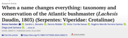 the largest venomous snake in the Americas (Lachesis spp.)