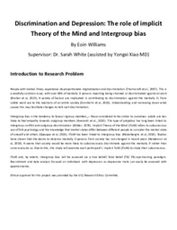 Discrimination and Depression The role of implicit Theory of the Mind and Intergroup bias