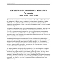 ReGenerational Commitment: A Town-Gown Partnership