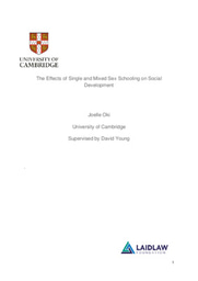 Report: The Effects of Single and Mixed Sex Schooling on Social Development