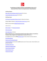Faculty Resource Guide: Improvised Clinical Patient Care Experiences for Virtual Education