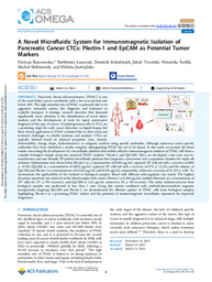A Novel Microfluidic System for Immunomagnetic Isolation of Pancreatic Cancer CTCs: Plectin‑1 and EpCAM as Potential Tumor Markers