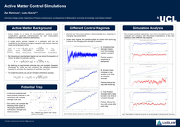 Active Matter Control Simulation - Laidlaw 2024 Research Poster