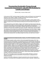 Documenting Sustainable Change through Community Empowerment: LIA with SOS Kinderdorf in Lesotho and Ethiopia